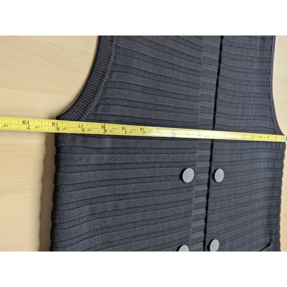 Acciaio Made In Italy Wool Cashmere Long Jacket Vest Navy Nautical Wear to Work - Picture 5 of 11